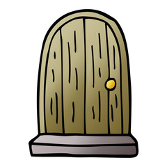 cartoon doodle old wood door