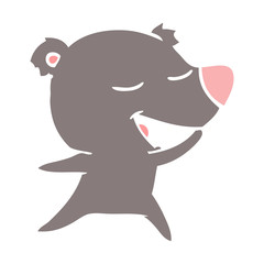 flat color style cartoon bear