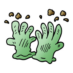 cartoon doodle garden gloves