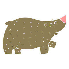 flat color illustration of a cartoon bear