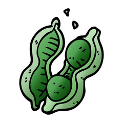 cartoon doodle peas in pod