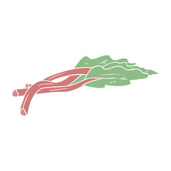 Obraz na płótnie Canvas flat color style cartoon rhubarb