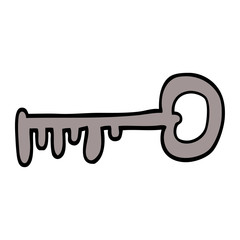 cartoon doodle metal key