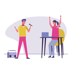 Young people sharing free time