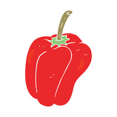 flat color illustration of a cartoon pepper