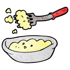 cartoon doodle bowl of food