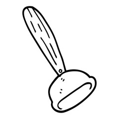 line drawing cartoon toilet plunger