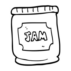line drawing cartoon jam pot