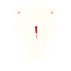 happy polar bear flat color style cartoon