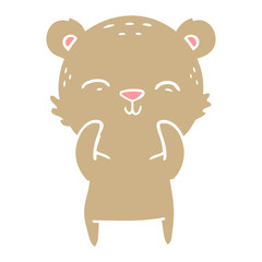 Obraz premium happy flat color style cartoon bear