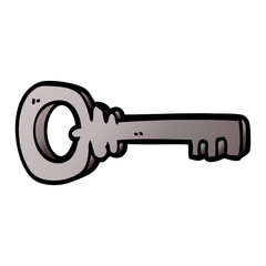 cartoon doodle metal key