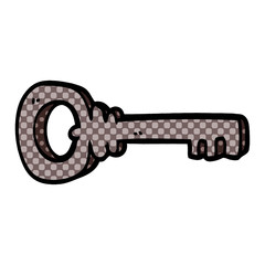 cartoon doodle metal key