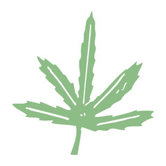 cartoon doodle marijuana leaf