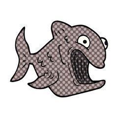 funny cartoon doodle fish