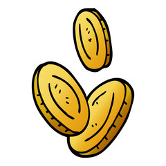 cartoon doodle gold coins