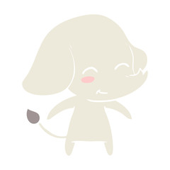 cute flat color style cartoon elephant