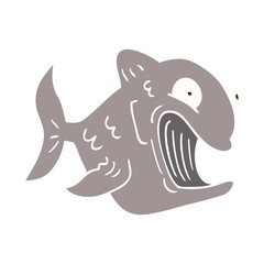 funny cartoon doodle fish