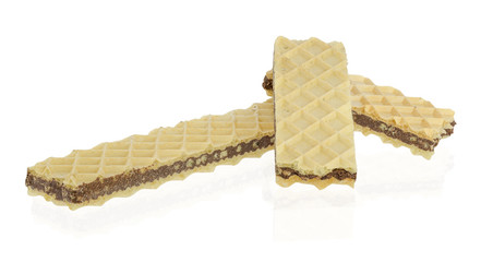 Close-up of delicious wafers isolated