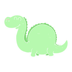 flat color illustration of a cartoon dinosaur