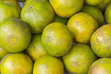 Green orange fruits