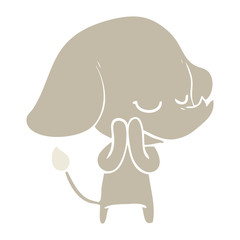 flat color style cartoon smiling elephant