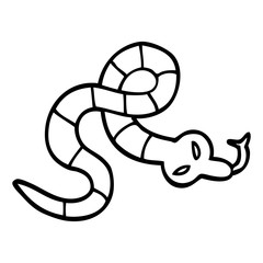 line drawing cartoon poisonous snake