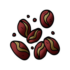 cartoon doodle coffee beans