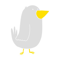 flat color style cartoon bird