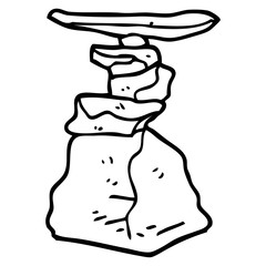 line drawing cartoon stacked rocks