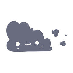 cute flat color style cartoon cloud