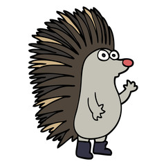 cartoon doodle spiky hedgehog