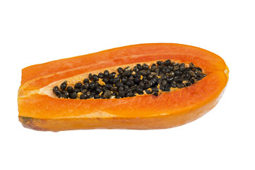 Slices of papaya isolated
