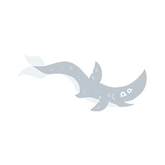 flat color illustration of a cartoon shark