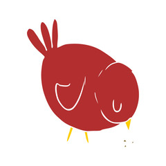 flat color style cartoon Bird