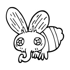 line drawing cartoon of a fly