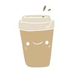 flat color style cartoon takeaway coffee