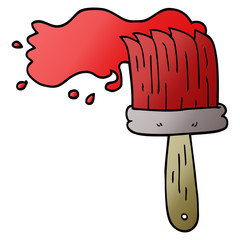 cartoon doodle paint brush