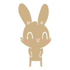 cute flat color style cartoon rabbit