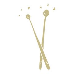 cartoon doodle drum sticks