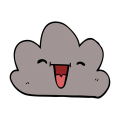 cartoon doodle happy grey cloud