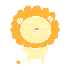 flat color style cartoon lion