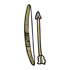 cartoon doodle of a bow and arrow