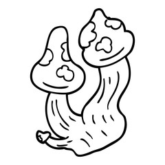 line drawing cartoon deadly mushrooms