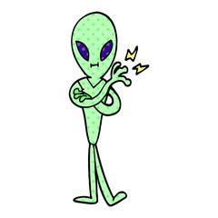cartoon doodle alien
