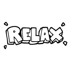 line drawing cartoon relax symbol