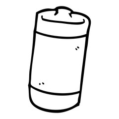 line drawing cartoon of a battery