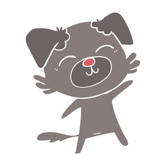 flat color style cartoon dog