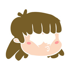 flat color style cartoon female face