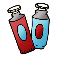 cartoon doodle paint tubes