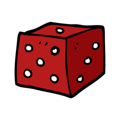 cartoon doodle red dice
